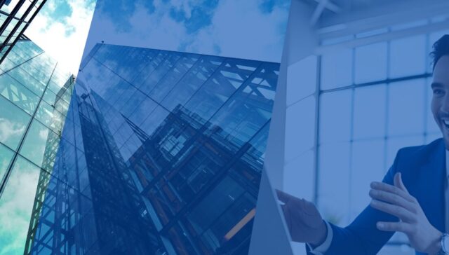 Headhunter vor Hochhaus – Executive Search für Führungskräfte auf Managementebene