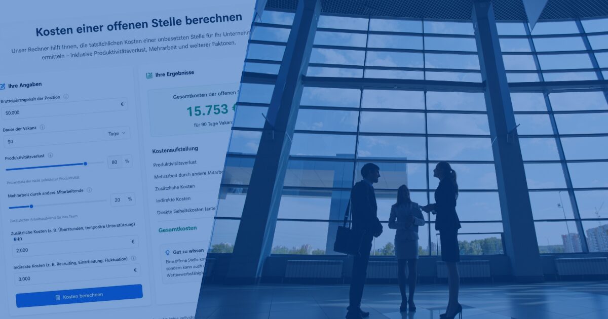 Leerer Arbeitsplatz als Symbol für die Kosten einer unbesetzten Stelle